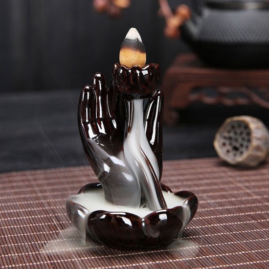 Porcelain Backflow Ceramic Cone Incense Burner Holder Buddhist Cones Home Gift