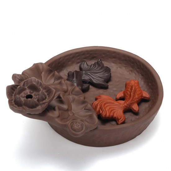 Porcelain Backflow Cone Incense Burner Buddha Ceramic Buddhist Sandalwood Holder Fish Decor Porcelain Backflow Cone Incense Burner Buddha Ceramic Buddhist Sandalwood Holder Fish Decor