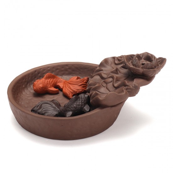 Porcelain Backflow Cone Incense Burner Buddha Ceramic Buddhist Sandalwood Holder Fish Decor Porcelain Backflow Cone Incense Burner Buddha Ceramic Buddhist Sandalwood Holder Fish Decor
