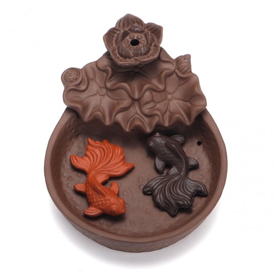 Porcelain Backflow Cone Incense Burner Buddha Ceramic Buddhist Sandalwood Holder Fish Decor Porcelain Backflow Cone Incense Burner Buddha Ceramic Buddhist Sandalwood Holder Fish Decor