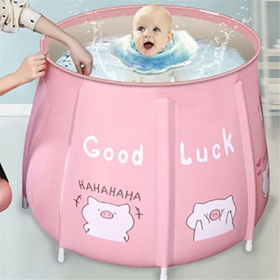 Portable Bathtub Folding Bath Bucket Foldable Large Adult Tub Baby Swimming Pool Insulation Separate Family Bathroom SPA Tub With Lid