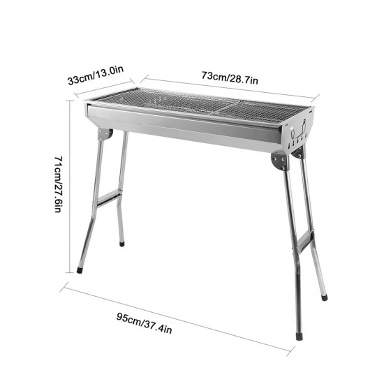 Portable Household BBQ Grill Stainless Steel Folding BBQ Grill Camping Picnic Portable Household BBQ Grill Stainless Steel Folding BBQ Grill Camping Picnic