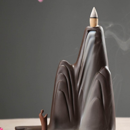 Purple Ceramic Backflow Incense Cone Burner Purple Clay Incense Holder Lu Mountain Waterfall Fragrant Censer Decor Purple Ceramic Backflow Incense Cone Burner Purple Clay Incense Holder Lu Mountain Waterfall Fragrant Censer Decor