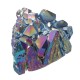 Purple Rainbow Aura Quartz Natural Point Cluster Gemstone Crystal Home Decorations