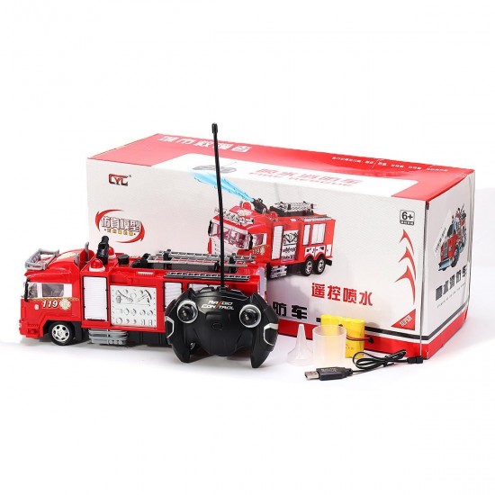 RC Fire Truck Remote Control Toys Full Function Rechargeable Firetruck