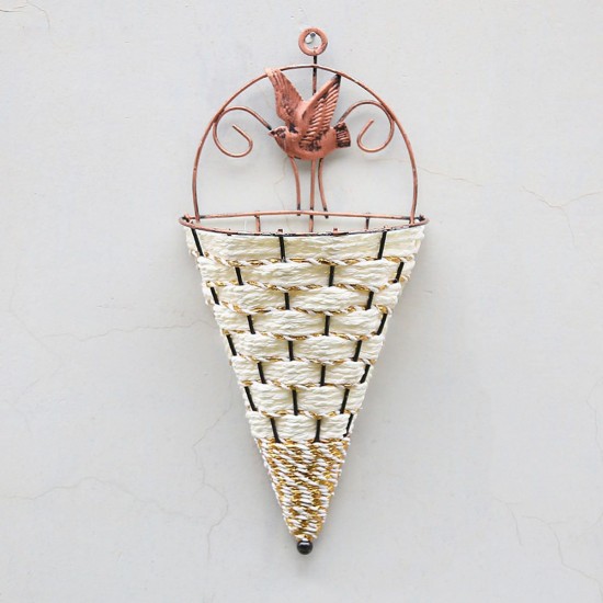 Rattan Hanging Wall Planter Plant Pot Basket Garden Flower Mounted Holder Cone Rattan Hanging Wall Planter Plant Pot Basket Garden Flower Mounted Holder Cone