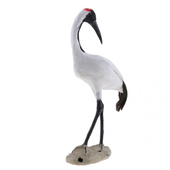 Realistic Red-crowned Crane Outdoor Home Lawn Pond Ornament Sculpture Decorations