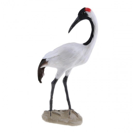 Realistic Red-crowned Crane Outdoor Home Lawn Pond Ornament Sculpture Decorations