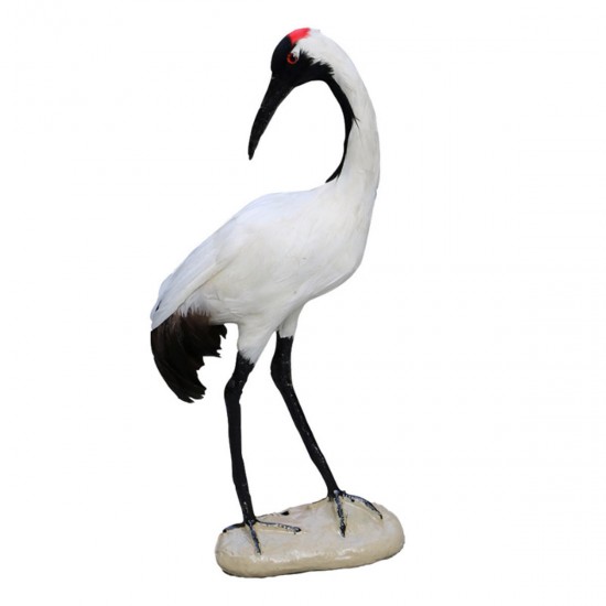 Realistic Red-crowned Crane Outdoor Home Lawn Pond Ornament Sculpture Decorations