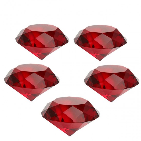 Red Diamond Shaped Crystal Glass Art Paperweight Wedding Favors Shower Home Decor 40mm Red Diamond Shaped Crystal Glass Art Paperweight Wedding Favors Shower Home Decor 40mm