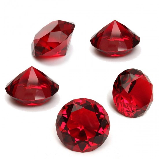 Red Diamond Shaped Crystal Glass Art Paperweight Wedding Favors Shower Home Decor 40mm Red Diamond Shaped Crystal Glass Art Paperweight Wedding Favors Shower Home Decor 40mm