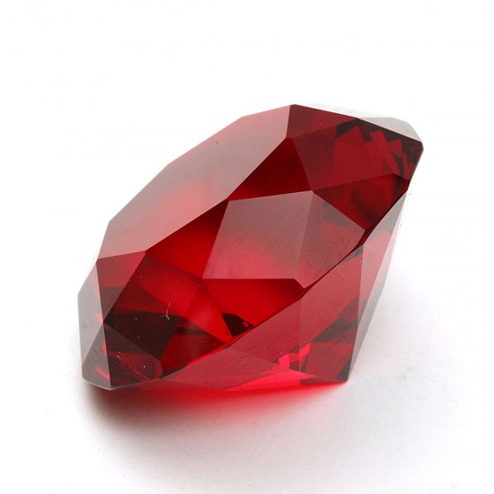 Red Diamond Shaped Crystal Glass Art Paperweight Wedding Favors Shower Home Decor 40mm Red Diamond Shaped Crystal Glass Art Paperweight Wedding Favors Shower Home Decor 40mm