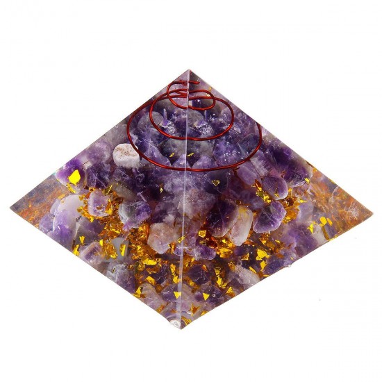 Reiki Energy Charged Large Amethyst Quarz 7 Chakra Pyramid for Crystals