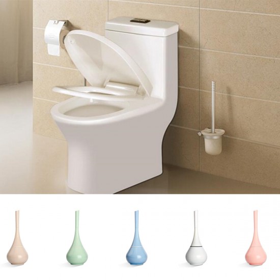Removable Toilet Brush Set Bathroom Plastic Handle Vase Shape Holder Cleaning Brushes