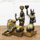 Resin Egyptian Figurine Candle Holder Anubis Vintage Statue Craft Home Decorations Gift