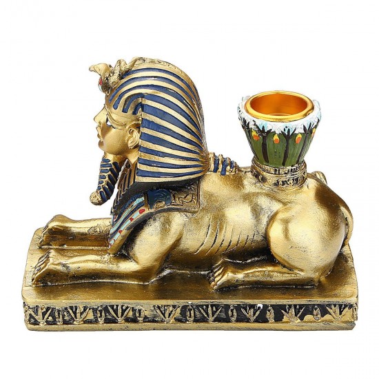 Resin Egyptian Figurine Candle Holder Anubis Vintage Statue Craft Home Decorations Gift
