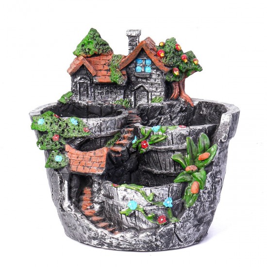 Resin Plant Flower Pot Succulent Container Garden Herb Planter Bonsai Home Decoration Resin Plant Flower Pot Succulent Container Garden Herb Planter Bonsai Home Decoration