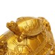 Resin Statue Decoration Feng Shui Dragon Turtle Tortoise Gold Coin Money Wealth Figurine