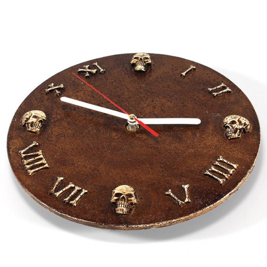 Resin Wall-mounted Skull Head Clock Art Abstract Wall Clock Halloween Home Decorations Resin Wall-mounted Skull Head Clock Art Abstract Wall Clock Halloween Home Decorations