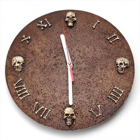 Resin Wall-mounted Skull Head Clock Art Abstract Wall Clock Halloween Home Decorations Resin Wall-mounted Skull Head Clock Art Abstract Wall Clock Halloween Home Decorations