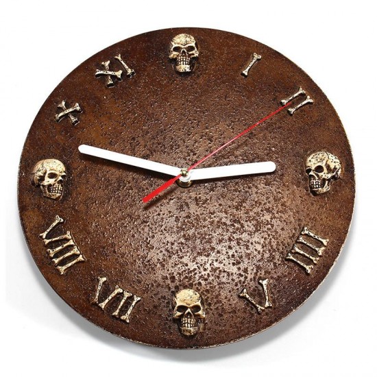 Resin Wall-mounted Skull Head Clock Art Abstract Wall Clock Halloween Home Decorations Resin Wall-mounted Skull Head Clock Art Abstract Wall Clock Halloween Home Decorations