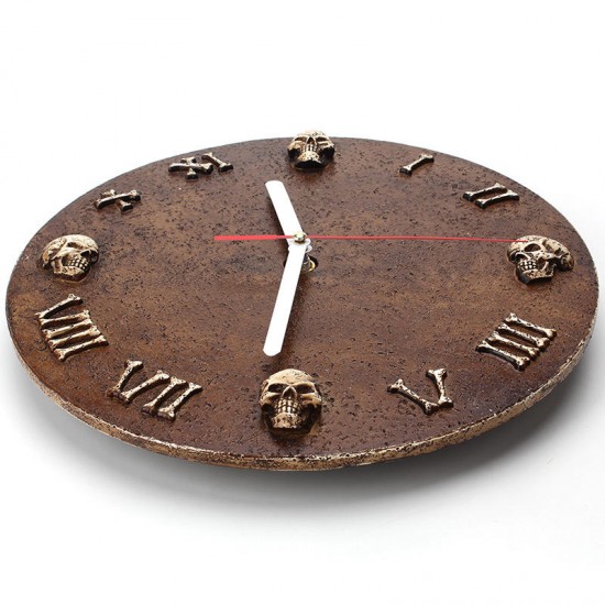 Resin Wall-mounted Skull Head Clock Art Abstract Wall Clock Halloween Home Decorations Resin Wall-mounted Skull Head Clock Art Abstract Wall Clock Halloween Home Decorations