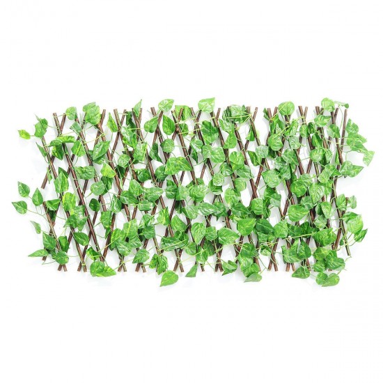 Retractable Artificial Fence Hedge Grass Leaf Flower Panel Mat Garden Decor