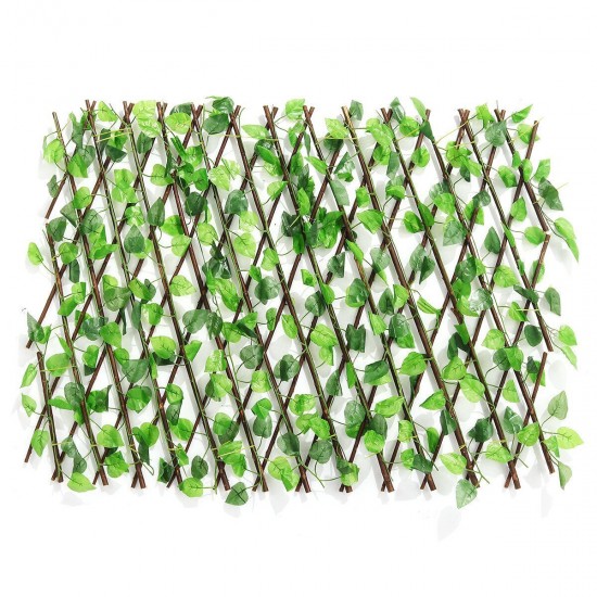 Retractable Artificial Fence Hedge Grass Leaf Flower Panel Mat Garden Decor