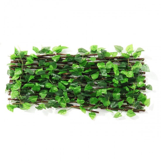 Retractable Artificial Fence Hedge Grass Leaf Flower Panel Mat Garden Decor