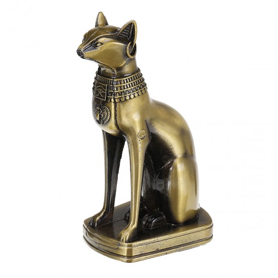 Retro Egyptian Cat Ornament Bronze Alloy Home Decorations Gift Collection Sculpture