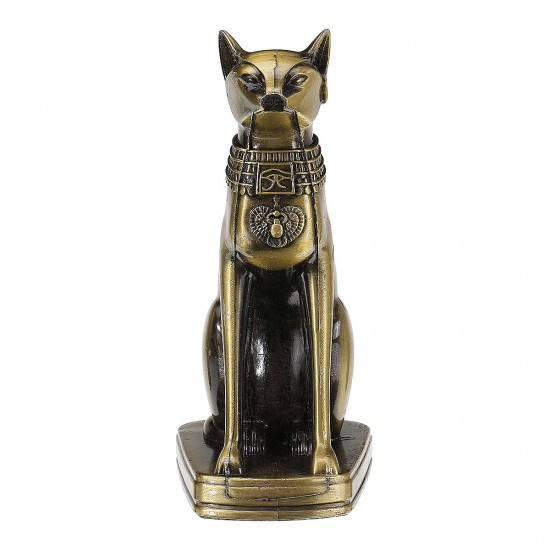 Retro Egyptian Cat Ornament Bronze Alloy Home Decorations Gift Collection Sculpture