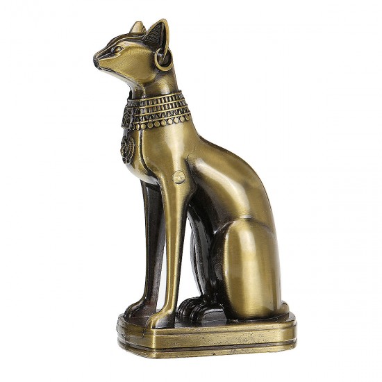 Retro Egyptian Cat Ornament Bronze Alloy Home Decorations Gift Collection Sculpture