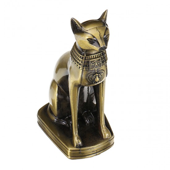 Retro Egyptian Cat Ornament Bronze Alloy Home Decorations Gift Collection Sculpture