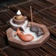 Retro Handmade Porcelain Ceramic Backflow Incense Burner Home Decoration