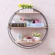 Retro Round Wood Iron Craft Wall Shelf Rack Storage Industrial Style Home Decorations