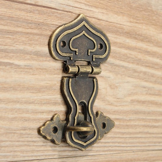 Retro Vintage Decorative Latch Hasp Pad Chest Lock for Wooden Jewelry Box