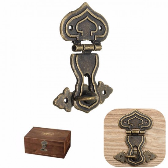 Retro Vintage Decorative Latch Hasp Pad Chest Lock for Wooden Jewelry Box
