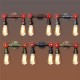 Retro Wall Lamp Industrial Iron Dual Water Pipe Shape Sconce Light Fixture Fitting Home Decor