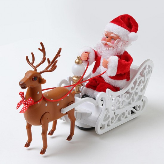 Riding Deer Santa Claus Doll Walking Music Doll Santa Claus Music Deer Cart Gift Riding Deer Santa Claus Doll Walking Music Doll Santa Claus Music Deer Cart Gift
