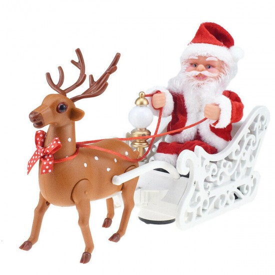 Riding Deer Santa Claus Doll Walking Music Doll Santa Claus Music Deer Cart Gift Riding Deer Santa Claus Doll Walking Music Doll Santa Claus Music Deer Cart Gift