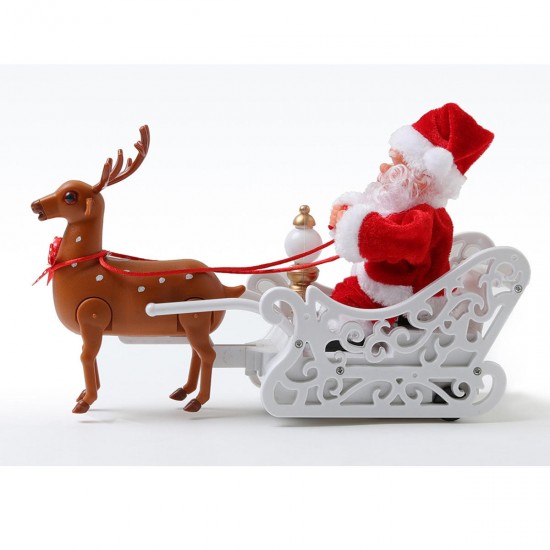 Riding Deer Santa Claus Doll Walking Music Doll Santa Claus Music Deer Cart Gift Riding Deer Santa Claus Doll Walking Music Doll Santa Claus Music Deer Cart Gift