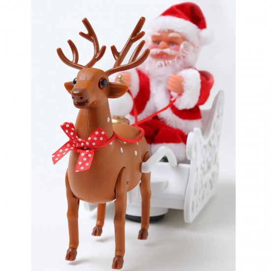 Riding Deer Santa Claus Doll Walking Music Doll Santa Claus Music Deer Cart Gift Riding Deer Santa Claus Doll Walking Music Doll Santa Claus Music Deer Cart Gift
