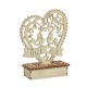 Romantic Lovebirds Wedding LED Light Wooden Ornament Bridal Heart Shape Decorations