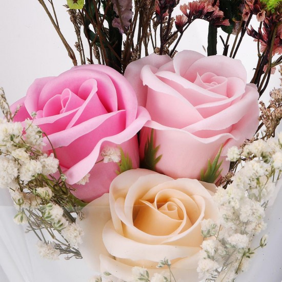 Romantic Rose Soap Artificial Flower Bouquet Wedding Valentine's Day Gifts Decorations