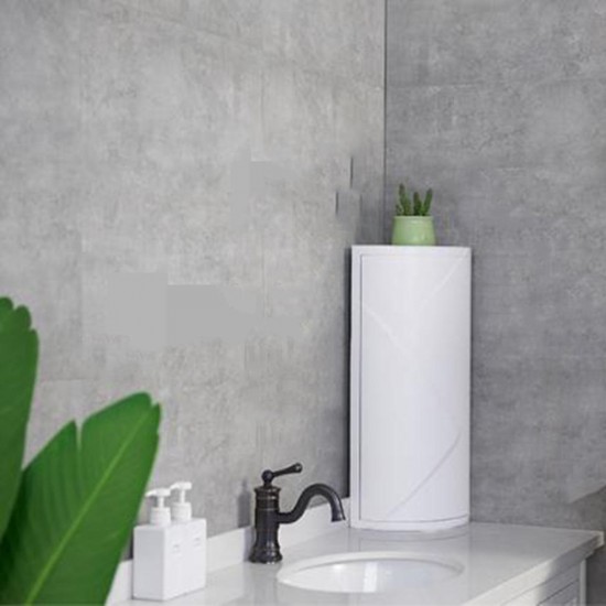 Rotary Triangle Shelf Dustproof Antibacterial Storage Rack Wall Corner for Bathroom Kitchen Bedroom Grey/White