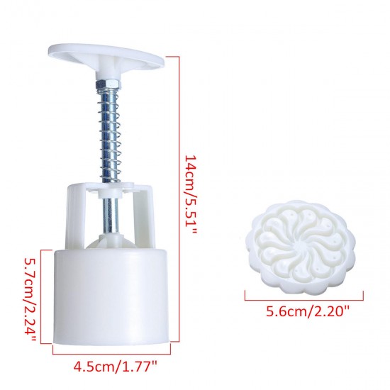 Round Mooncake Pastry Mold 63g Cookies DIY Press Mould Festival Decor w/ 6 Flower Pattern Stamps Round Mooncake Pastry Mold 63g Cookies DIY Press Mould Festival Decor w/ 6 Flower Pattern Stamps