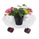 Round Rolling Garden Plant Flower Pot Moving Wheels Trolley Plate Resin Stand