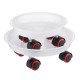 Round Rolling Garden Plant Flower Pot Moving Wheels Trolley Plate Resin Stand