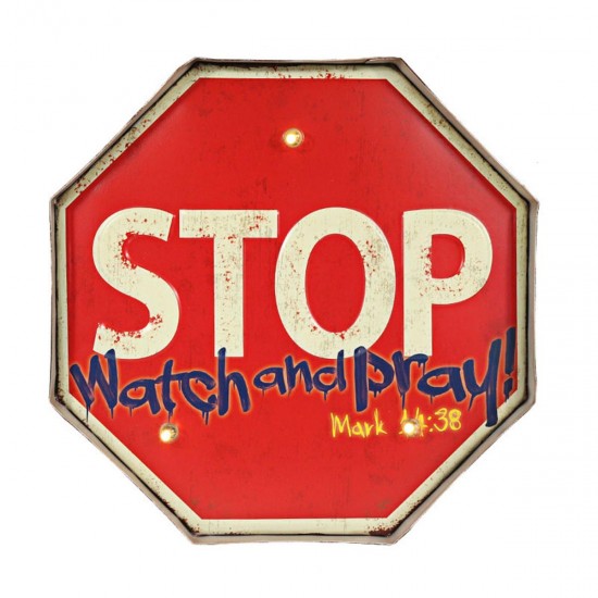STOP LED Metal Tin Sign Retro Plaque Poster Bar Pub Home Wall Plaque Decorations STOP LED Metal Tin Sign Retro Plaque Poster Bar Pub Home Wall Plaque Decorations