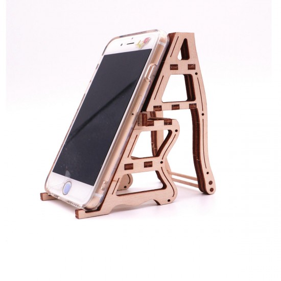 Self Assembly Wooden Chair Birch Phone Shelf Holder Model Gift Children Science Model Building Kits